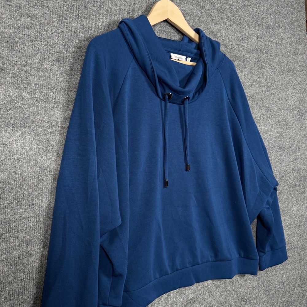 Chico's Womens 4 US XXL Hoodie Pants Set Blue Pullover Vacation Casual Stretch - Picture 5 of 16